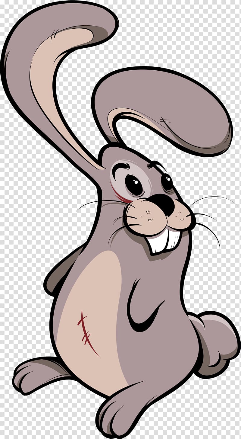 Domestic rabbit Little White Rabbit Illustration, Cartoon hand drawing rabbit transparent background PNG clipart