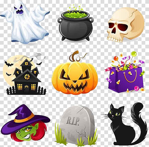 Halloween , Horror elements transparent background PNG clipart