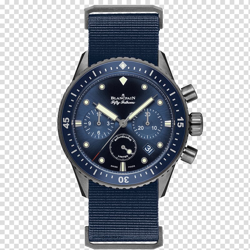 Blancpain Fifty Fathoms Flyback chronograph Watch, watch transparent background PNG clipart