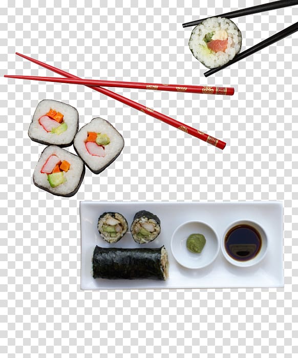 Sushi Japanese Cuisine Onigiri Cooking, Japanese sushi material transparent background PNG clipart