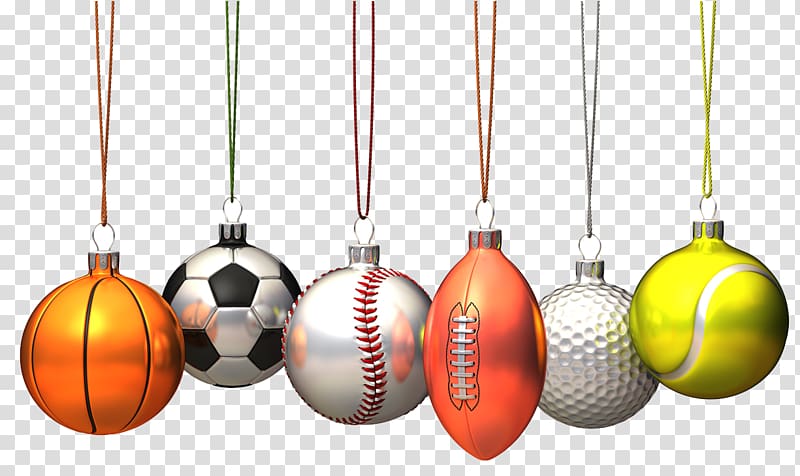 Christmas ornament Sport Basketball Football, Ball pendant transparent background PNG clipart