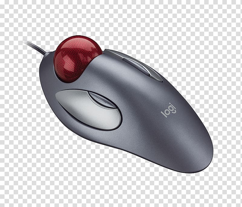 Computer mouse Trackball Logitech USB, pc mouse transparent background PNG clipart