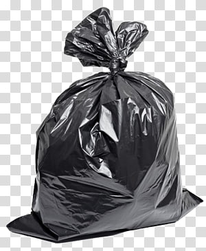 Black Plastic Trash Bag 12227436 PNG