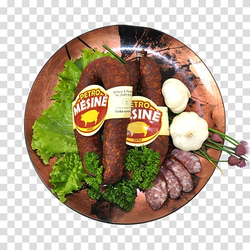 Thuringian sausage Sujuk Kazy Boudin, smoked meat transparent background PNG clipart