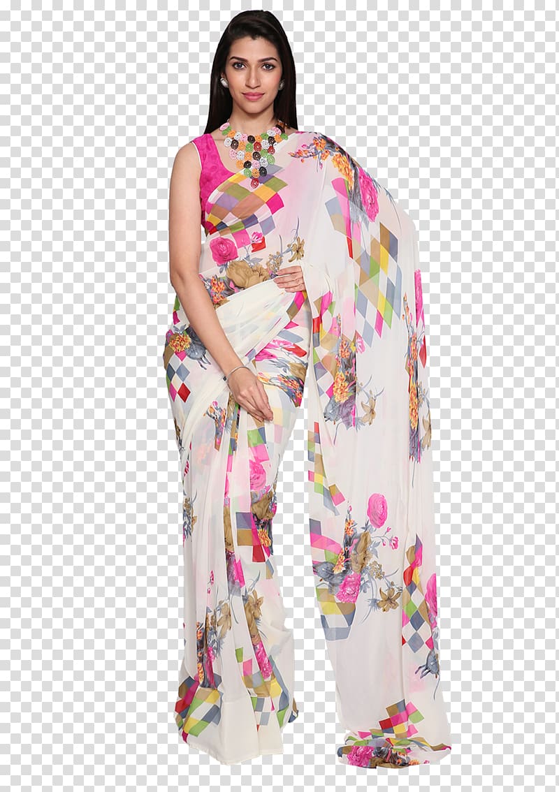 Sari Pink M, sarees transparent background PNG clipart