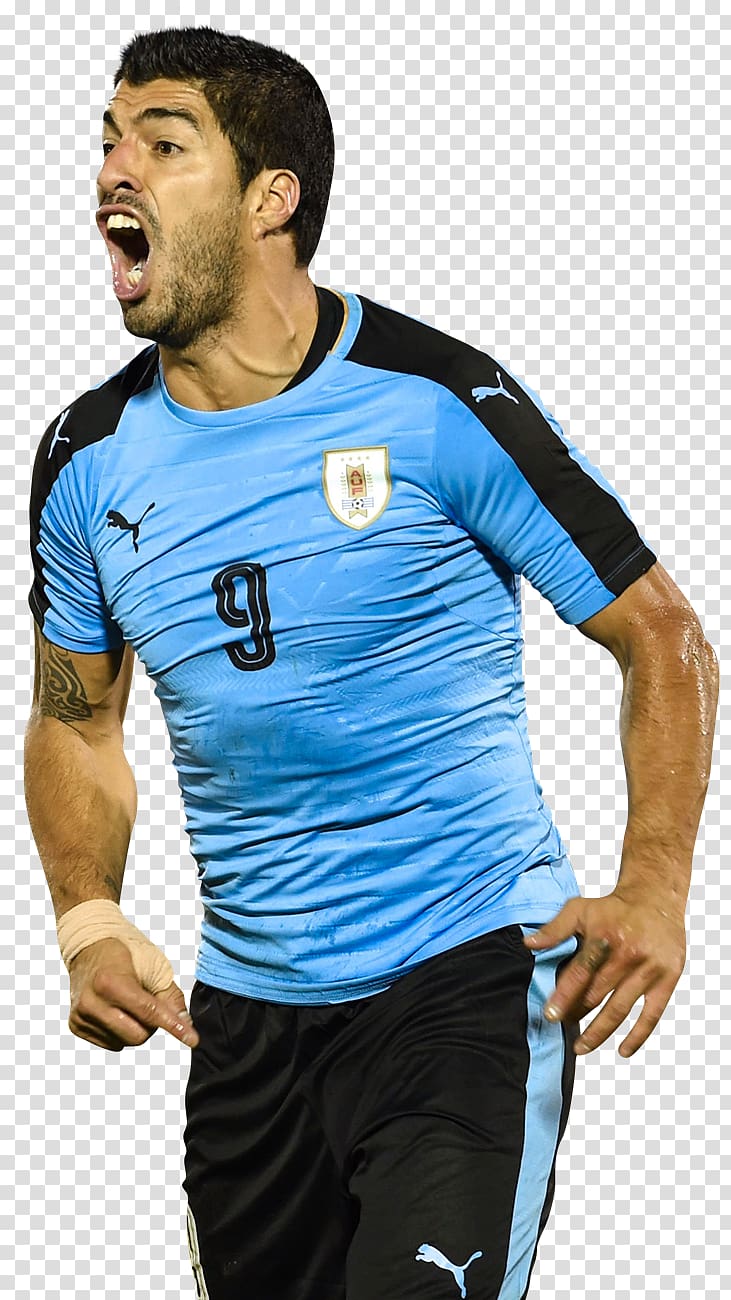 soccer player wearing blue number 9 jersey, 2018 FIFA World Cup Luis Suárez Uruguay national football team FIFA World Cup Qualifiers, CONMEBOL China Cup, Suarez uruguay transparent background PNG clipart