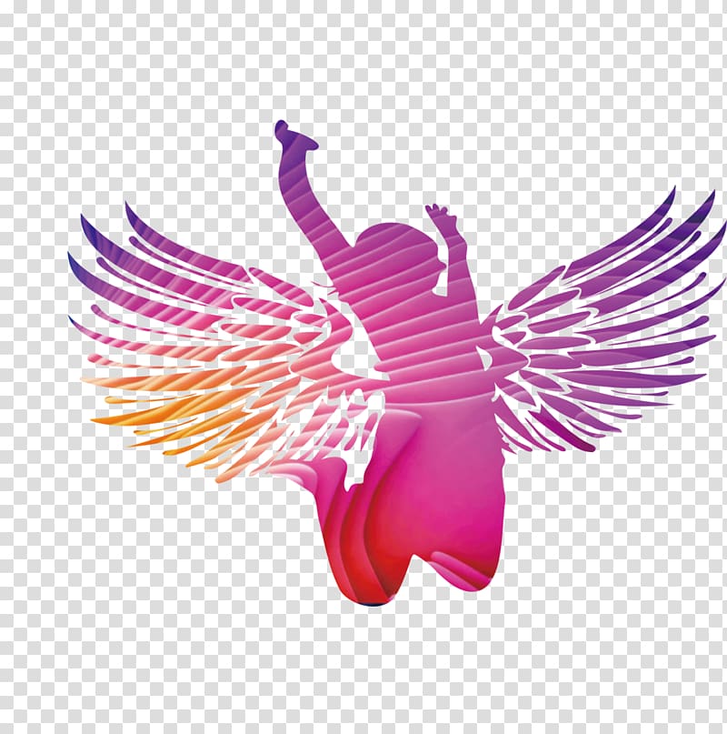 Wing , Jumping people dream of flying transparent background PNG clipart