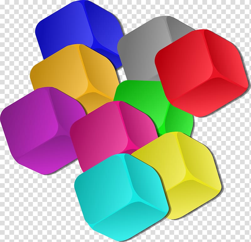Rubik\'s Cube Shape , Colorful squares transparent background PNG clipart