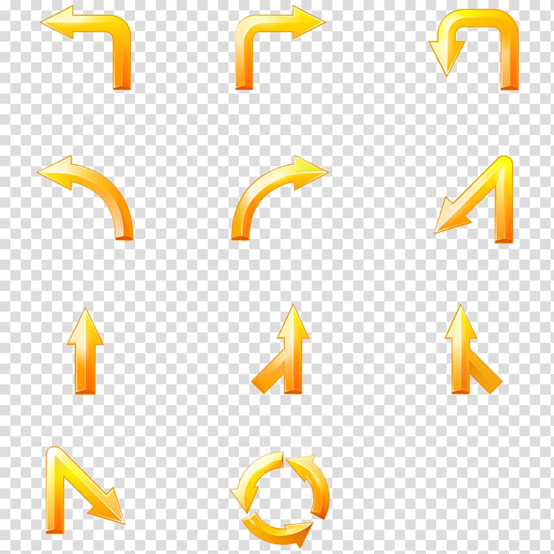 Arrow Gold, Direction of the arrow material transparent background PNG clipart