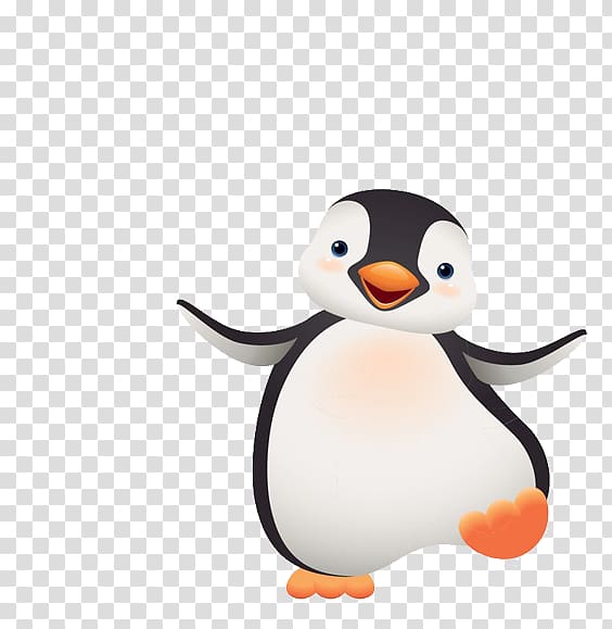 black and white penguin illustration, The penguin in the snow Cartoon , Penguin Swing transparent background PNG clipart