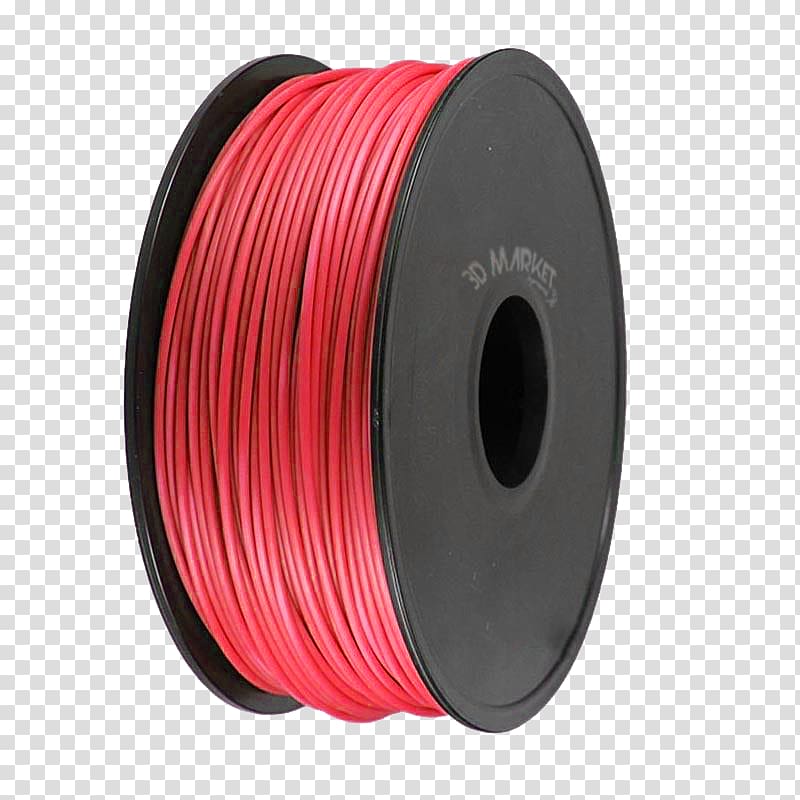 Polylactic acid 3D printing Acrylonitrile butadiene styrene 3D Printers Electrical filament, rojo transparent background PNG clipart