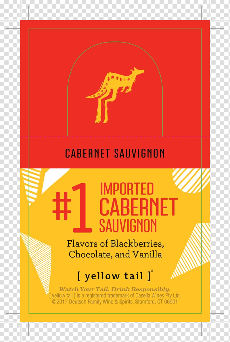 Wine Merlot Yellow Tail Shiraz Cabernet Sauvignon, shelf talker transparent background PNG clipart