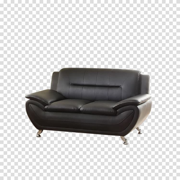 Loveseat Artificial leather Couch Furniture, Bonded Leather transparent background PNG clipart