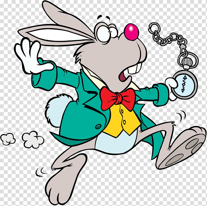 White Rabbit March Hare , exquisite transparent background PNG clipart