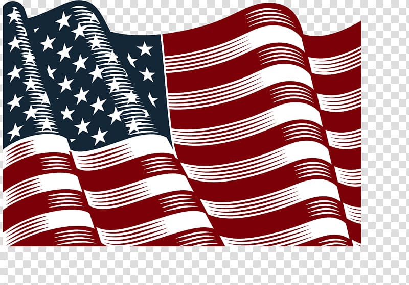 Hand-painted American flag transparent background PNG clipart