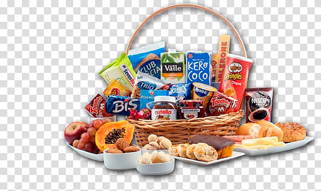 Food Gift Baskets Breakfast Junk food Fast food Hamper, Cesta transparent background PNG clipart