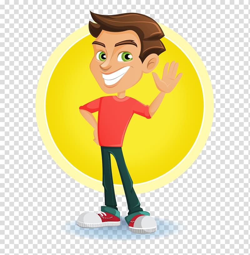Beer, Cute boy waving hand-painted cartoon smiley transparent background PNG clipart