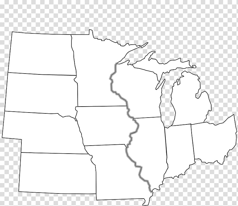 Midwestern United States Blank map Northeastern United States, map transparent background PNG clipart