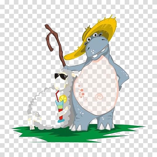 Hippopotamus Cartoon Illustration, Cartoon hippo transparent background PNG clipart