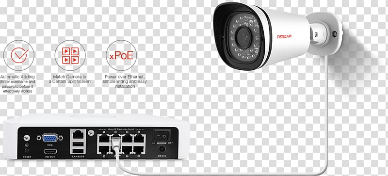 IP camera Network video recorder Foscam FI8910W Audio, Camera transparent background PNG clipart