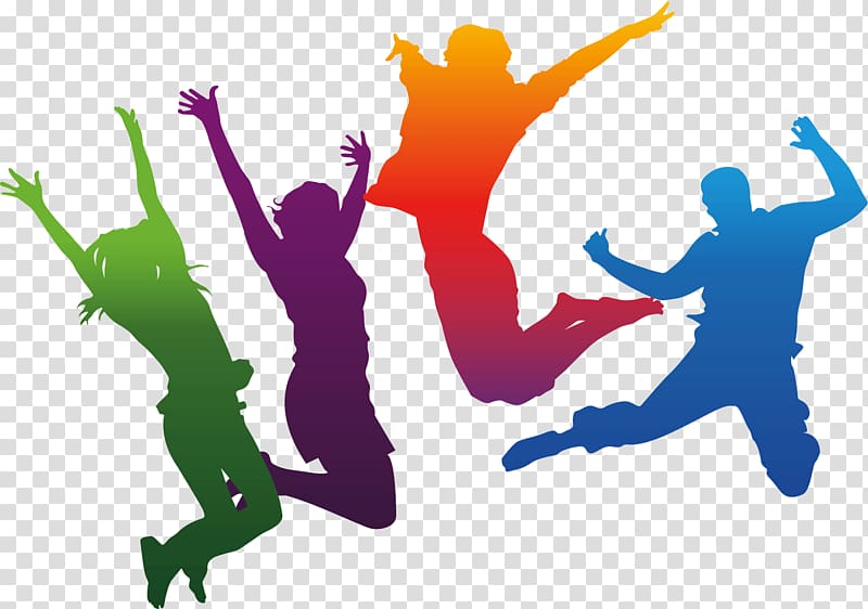 many people jump silhouettes transparent background PNG clipart