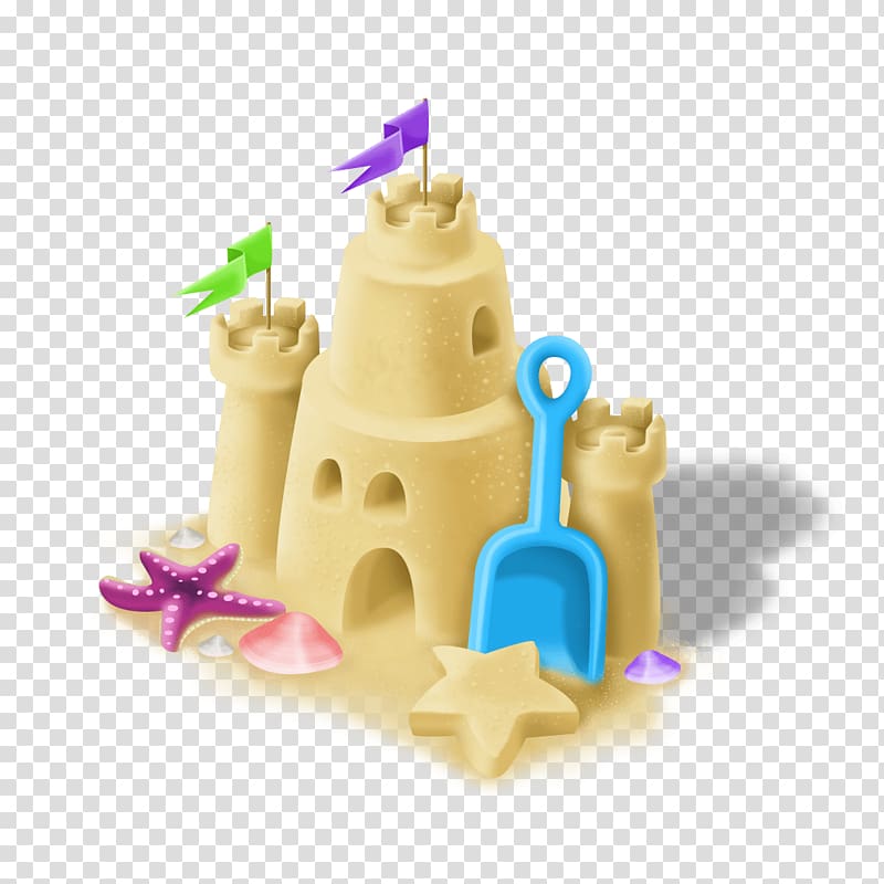 Sand Castle With Blue Spade transparent background PNG clipart