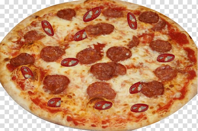 California-style pizza Sicilian pizza Italian cuisine American cuisine, salami pizza transparent background PNG clipart