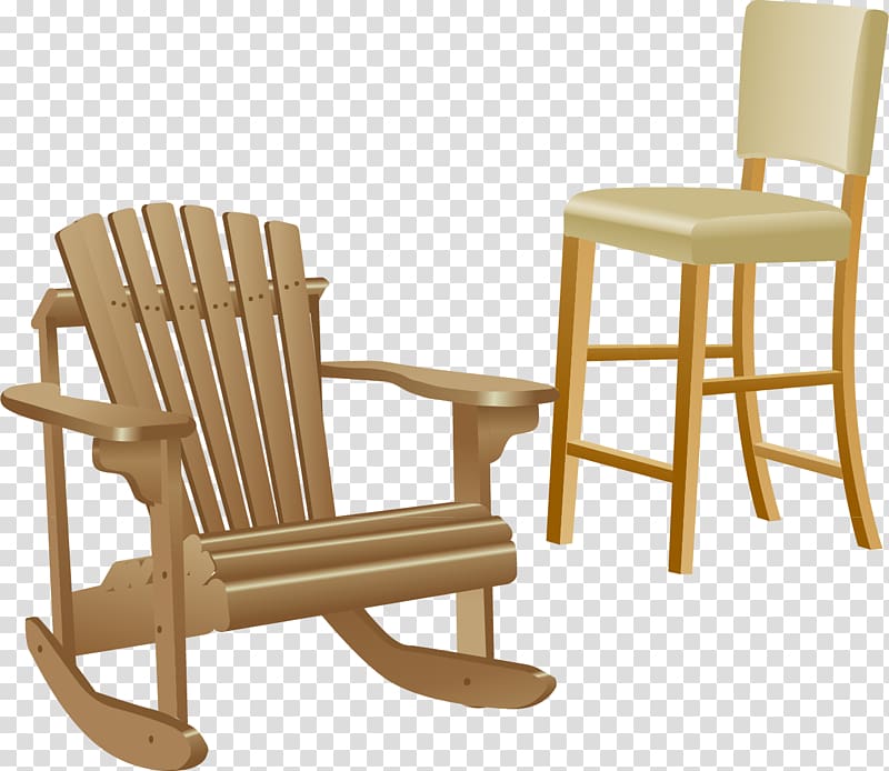 Table Furniture Deckchair Couch Wood, Rocking chair elements transparent background PNG clipart