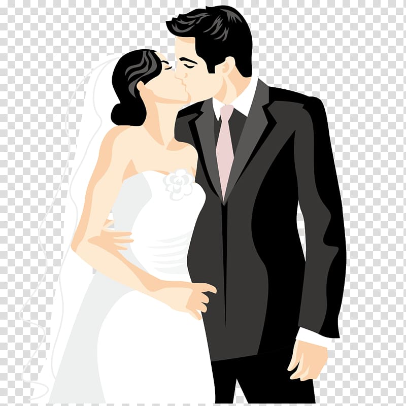 couple wedding kissing , Wedding invitation Bridegroom, Kissing couple transparent background PNG clipart