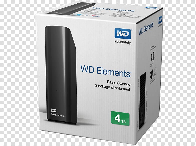 WD Elements Desktop Hard Drives WD My Book 4TB Desktop USB 3.0 External Hard Drive Storage WDBACW0040HBK-NESN External storage, USB transparent background PNG clipart