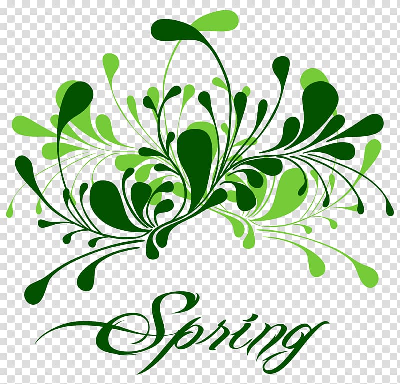 green Spring illustration, Spring break , Green Spring Decor transparent background PNG clipart