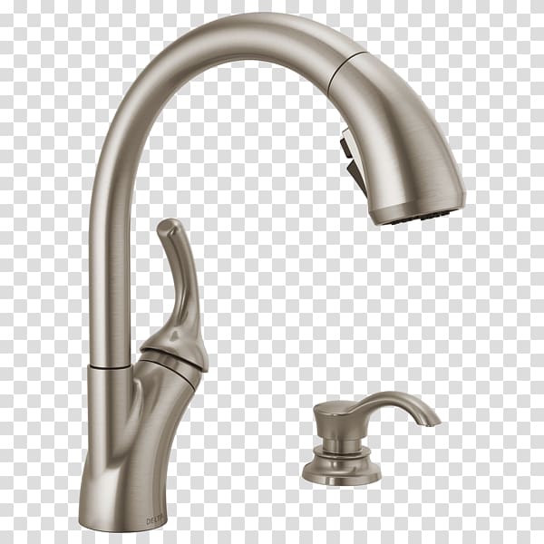 Faucet Handles & Controls Delta Shiloh Single-Handle Pull-Out Sprayer Kitchen Faucet with ShieldSpray Sink Baths, taurus scorpio transparent background PNG clipart