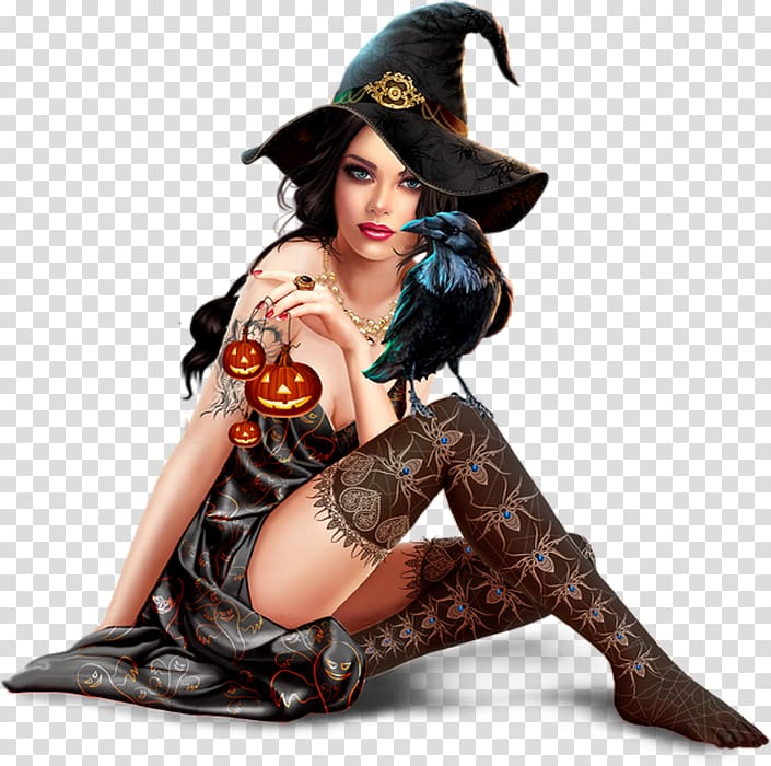 witch Halloween Model Fashion , witch transparent background PNG clipart