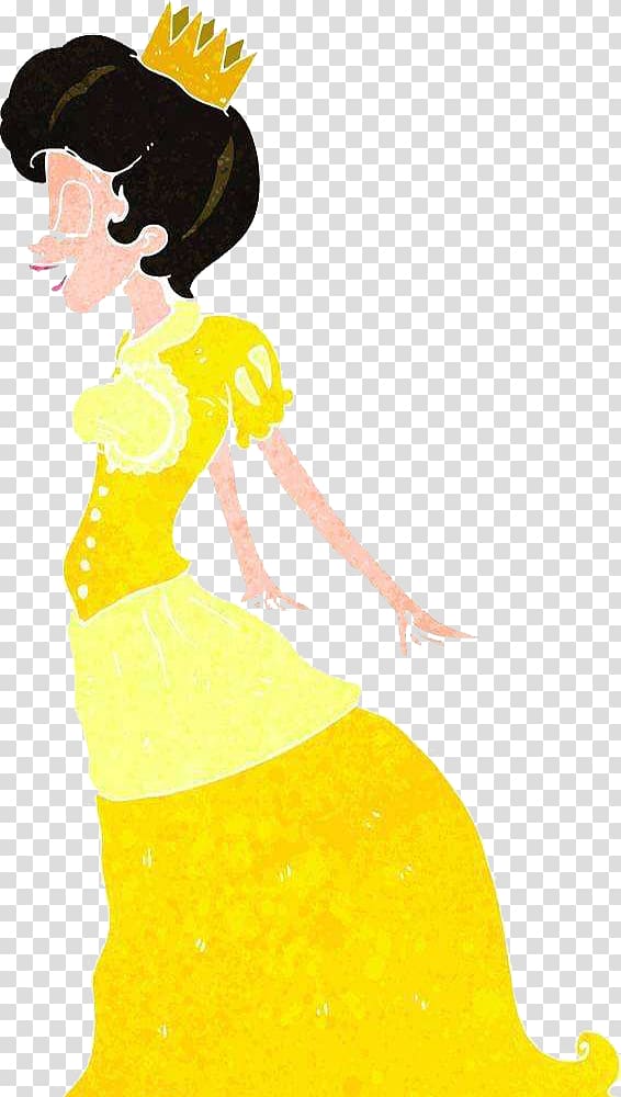 Skirt Cartoon Designer Illustration, Yellow princess skirt transparent background PNG clipart