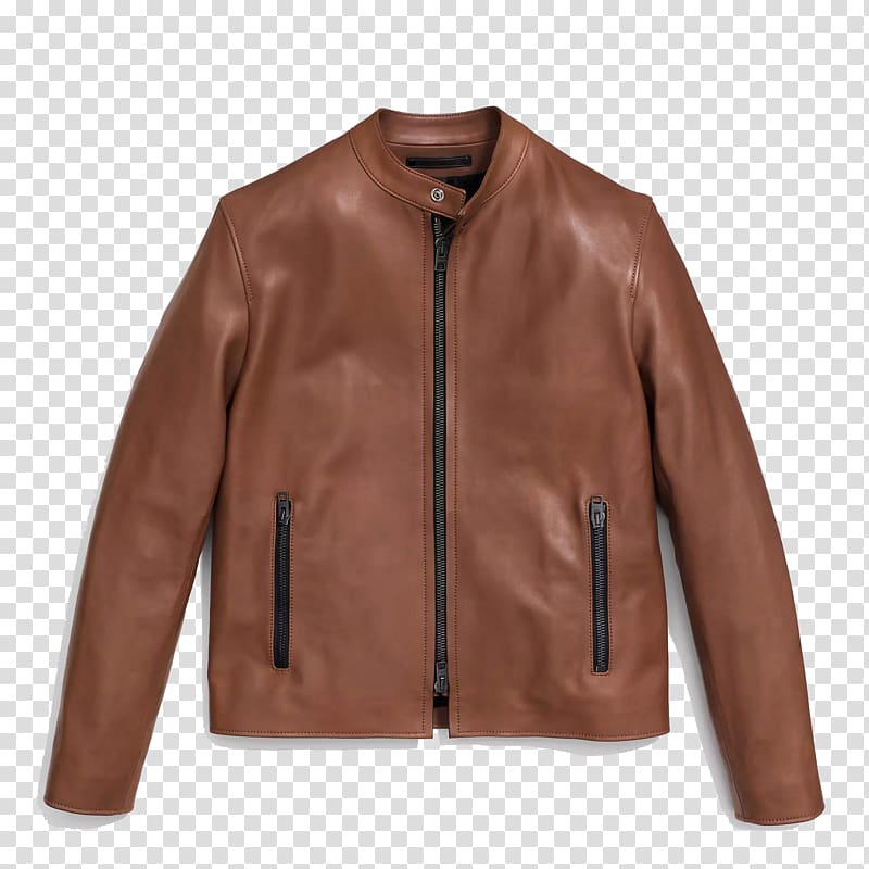 Leather jacket Leather jacket Tapestry Coat, A simple brown leather jacket transparent background PNG clipart