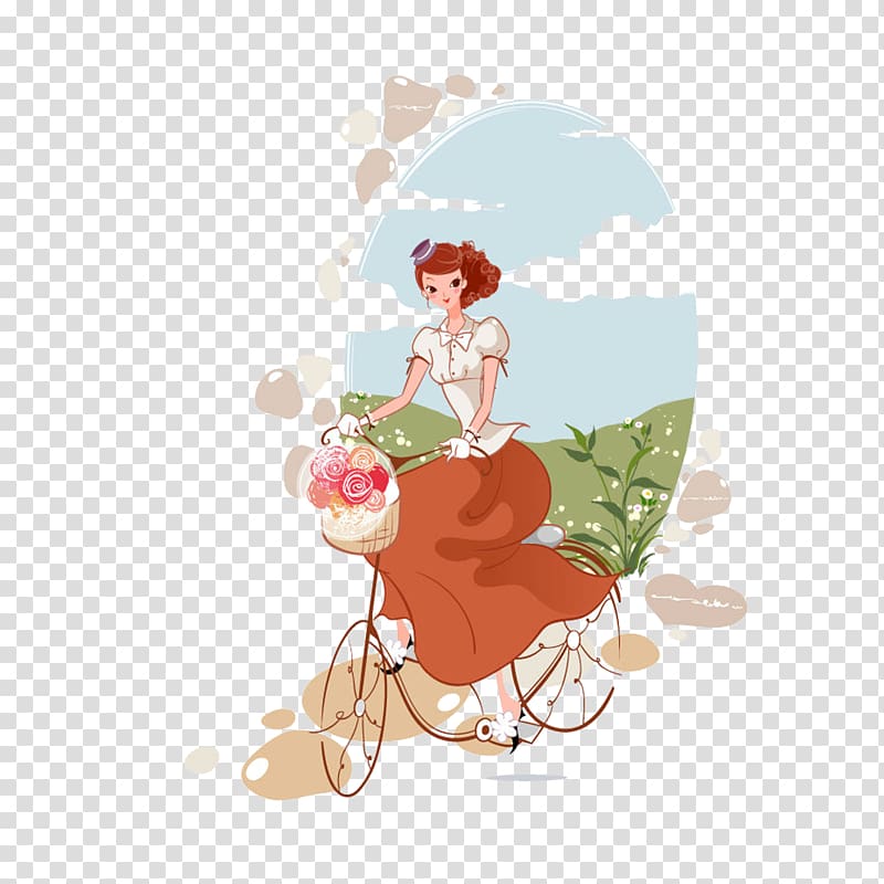 Wedding invitation Bicycle Bride Marriage, Beautiful girl cycling transparent background PNG clipart