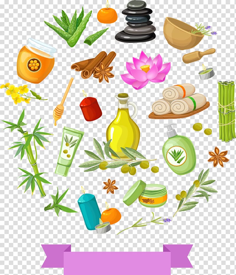 Spa Illustration, olive oil and skincare transparent background PNG clipart