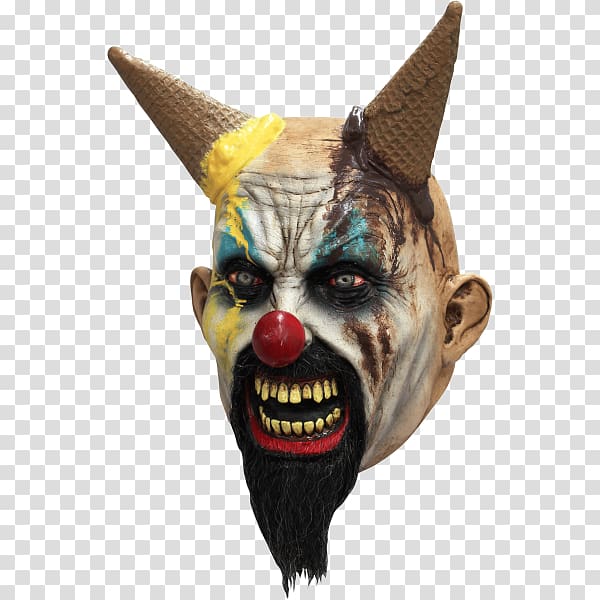 It Evil clown Mask Halloween costume Ice cream, mask clown transparent background PNG clipart