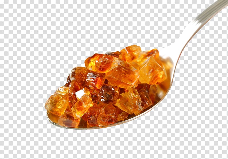 Rock candy Sugar Caramel , A scoop of yellow sugar transparent background PNG clipart