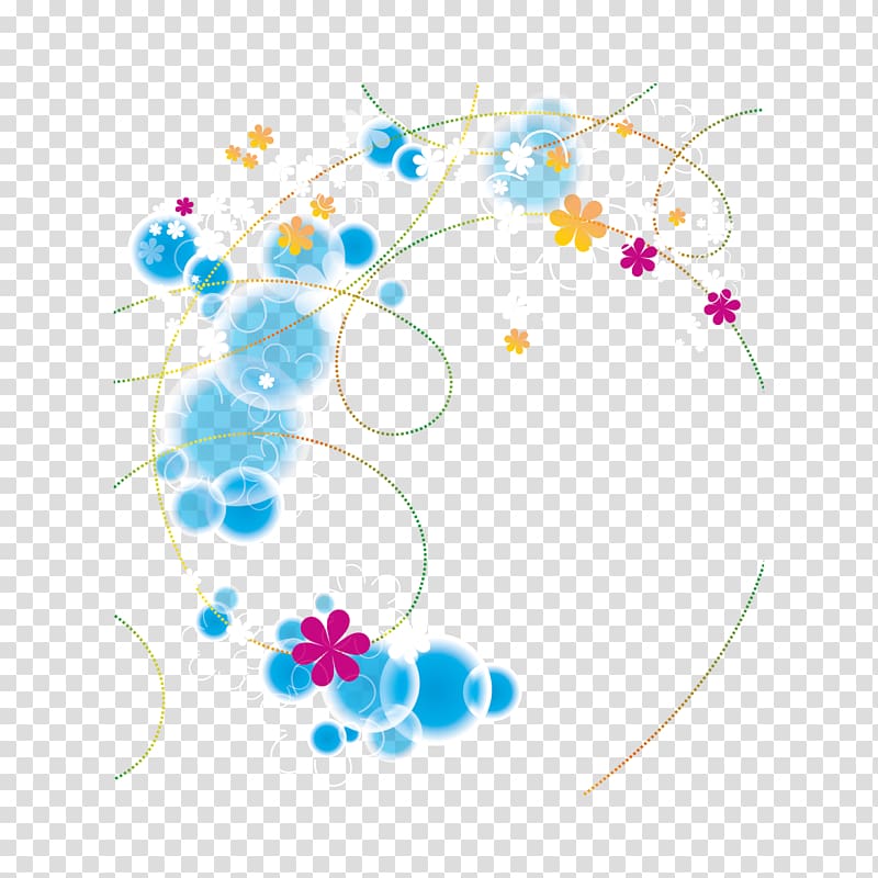 blue and white floral frame , Circle Poster, Circles and curves transparent background PNG clipart