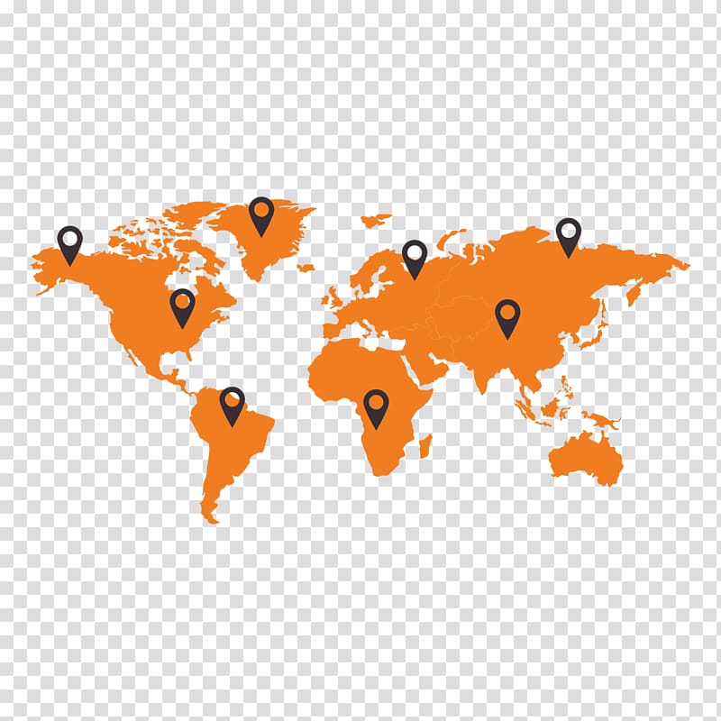 World map Globe Icon, Orange World Map transparent background PNG clipart