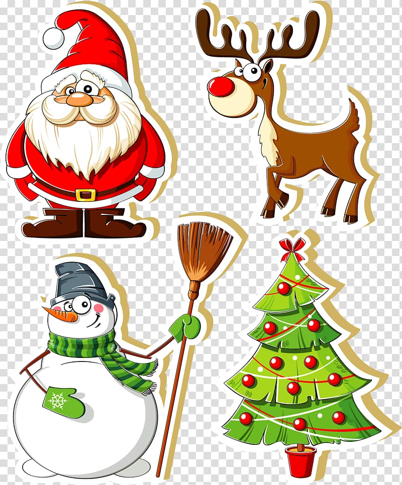 Santa Claus Christmas Sticker Illustration, Creative Christmas transparent background PNG clipart
