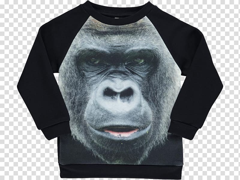 T-shirt Bluza Sleeve Gorilla Sweater, black gorilla transparent background PNG clipart
