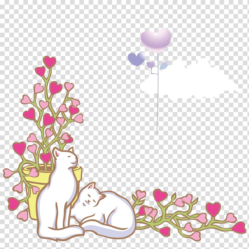 Cat Cartoon Watercolor painting Illustration, Two cats transparent background PNG clipart