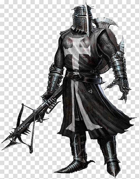 Middle Ages Crusades Black Knight, Knight transparent background PNG clipart
