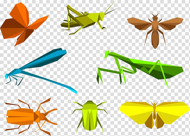Insect Origami Mantis , Origami Insects transparent background PNG clipart