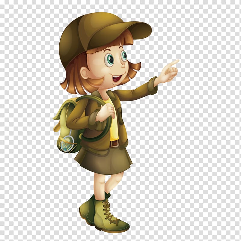 girl in brown coat illustration, Exploration , Little Boy Scouts transparent background PNG clipart