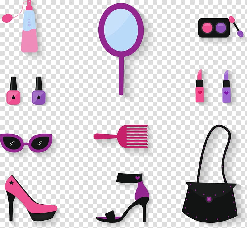 Euclidean Clothing Accessories Fashion Computer Icons, Hand-painted glasses Combs backpack shoes transparent background PNG clipart