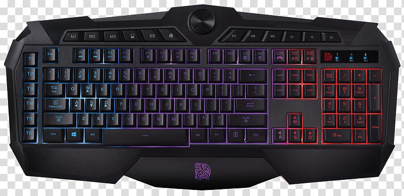 Computer keyboard Thermaltake Tt Esports Challenger Prime Keyboard Computer mouse Gaming keypad TT eSPORTS Challenger Prime RGB, US, KB-CHM-MBBLUS-01, Computer Mouse transparent background PNG clipart