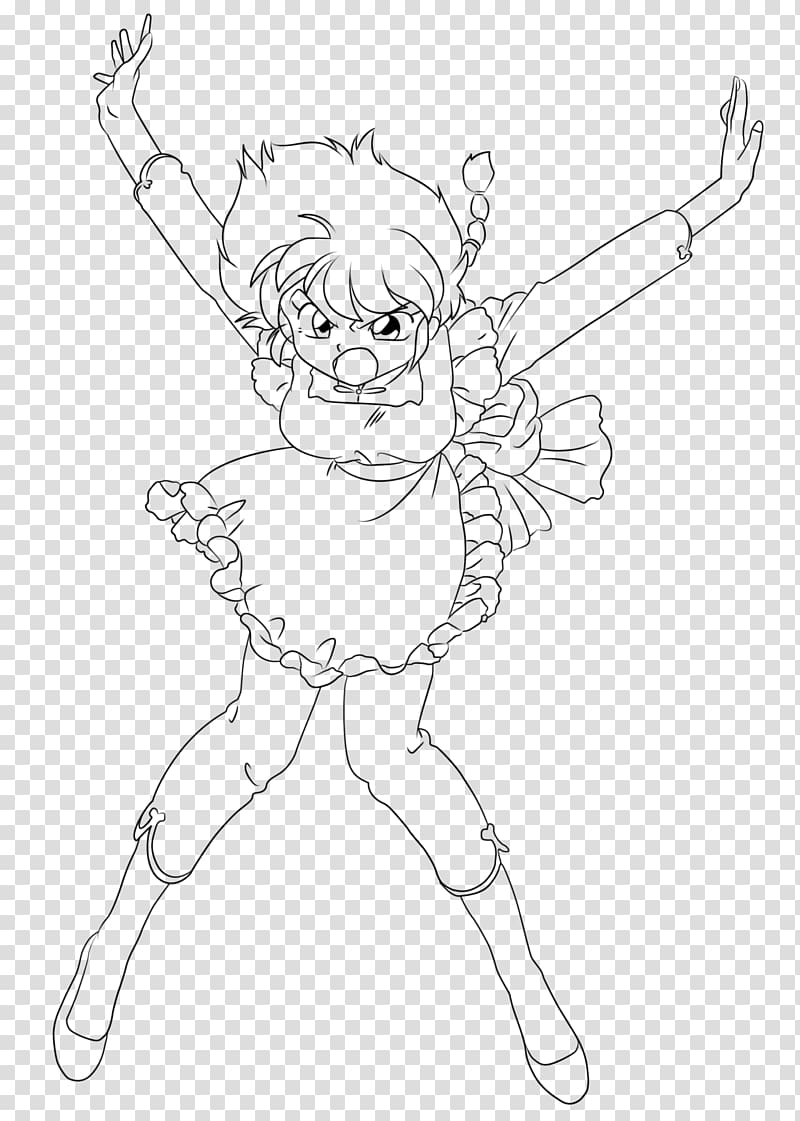 Line art Drawing White Cartoon Character, ranma 1/2 transparent background PNG clipart
